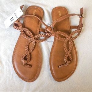 Merona Camel Tan Cognac Braided Sandals NWT | Sz: 11
